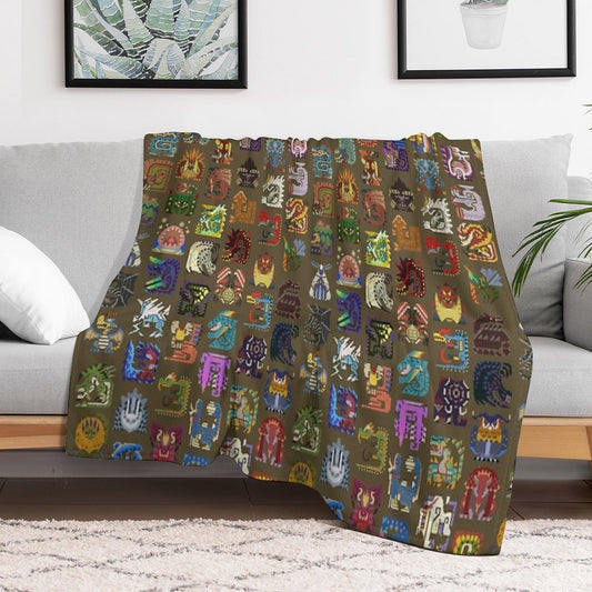 Large Monsters! Throw Blanket