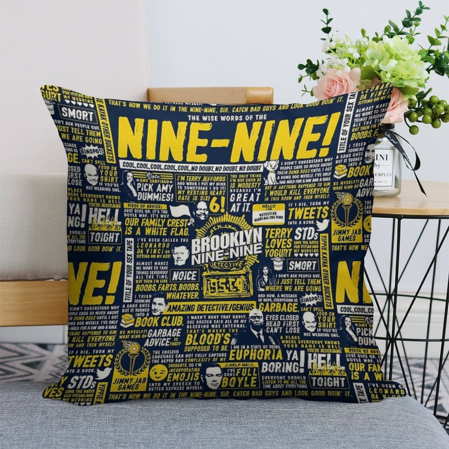 Wise Words of The Nine-Nine Linen Throw Pillow Cover