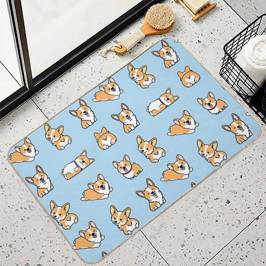 Kawaii Corgi Bath Mat