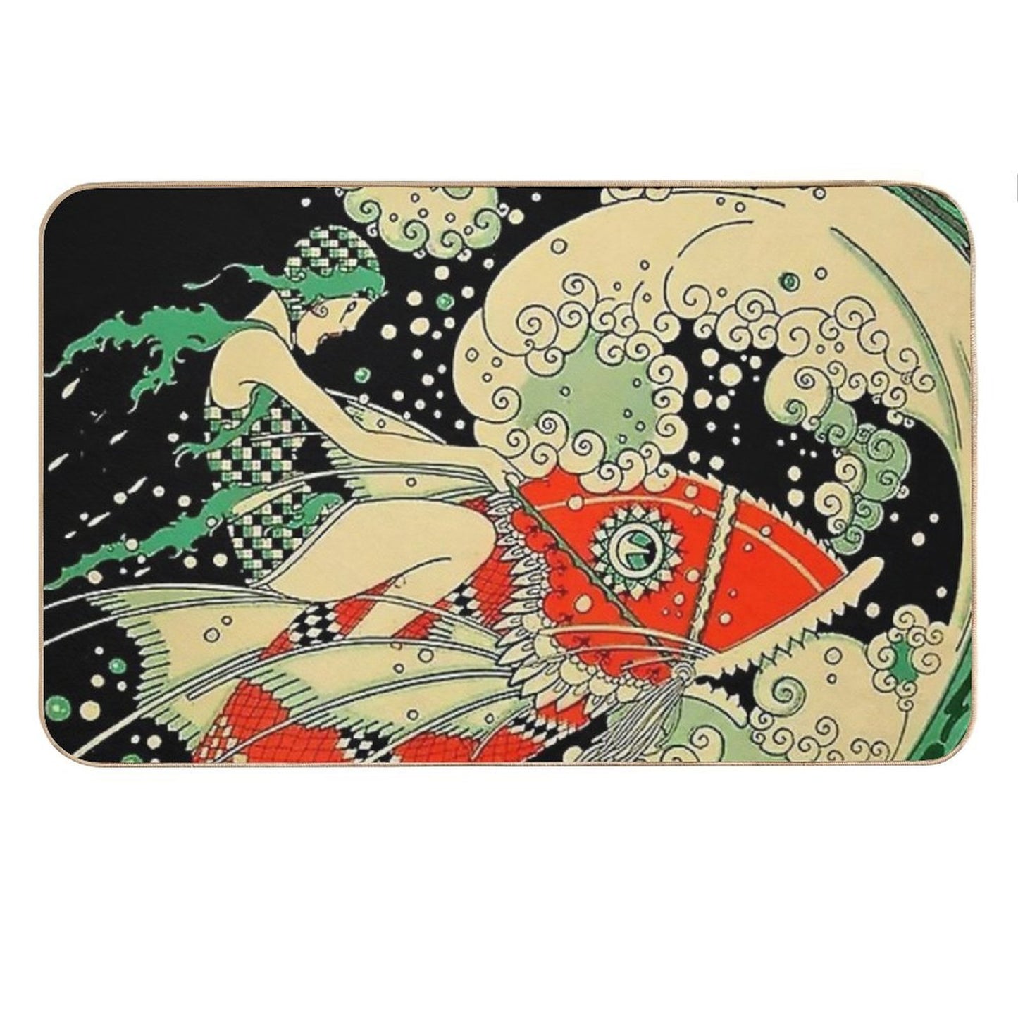 “Water” Art Deco Magazine Cover By Jose Carlos Bath Mat