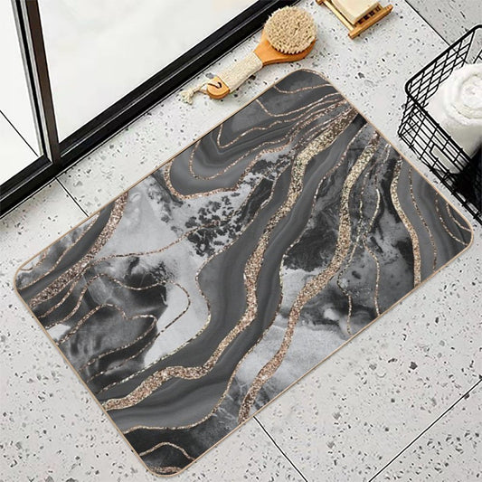 Liquid Marble Agate Glam #9 (Photo of Glitter Only - Not Reflective) Bath Mat