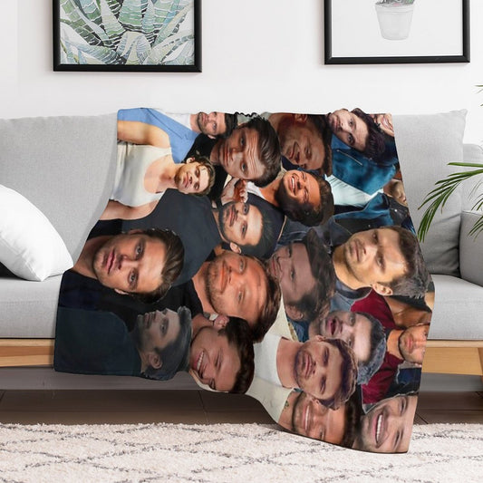 Sebastian Stan Photo Collage 2 Throw Blanket