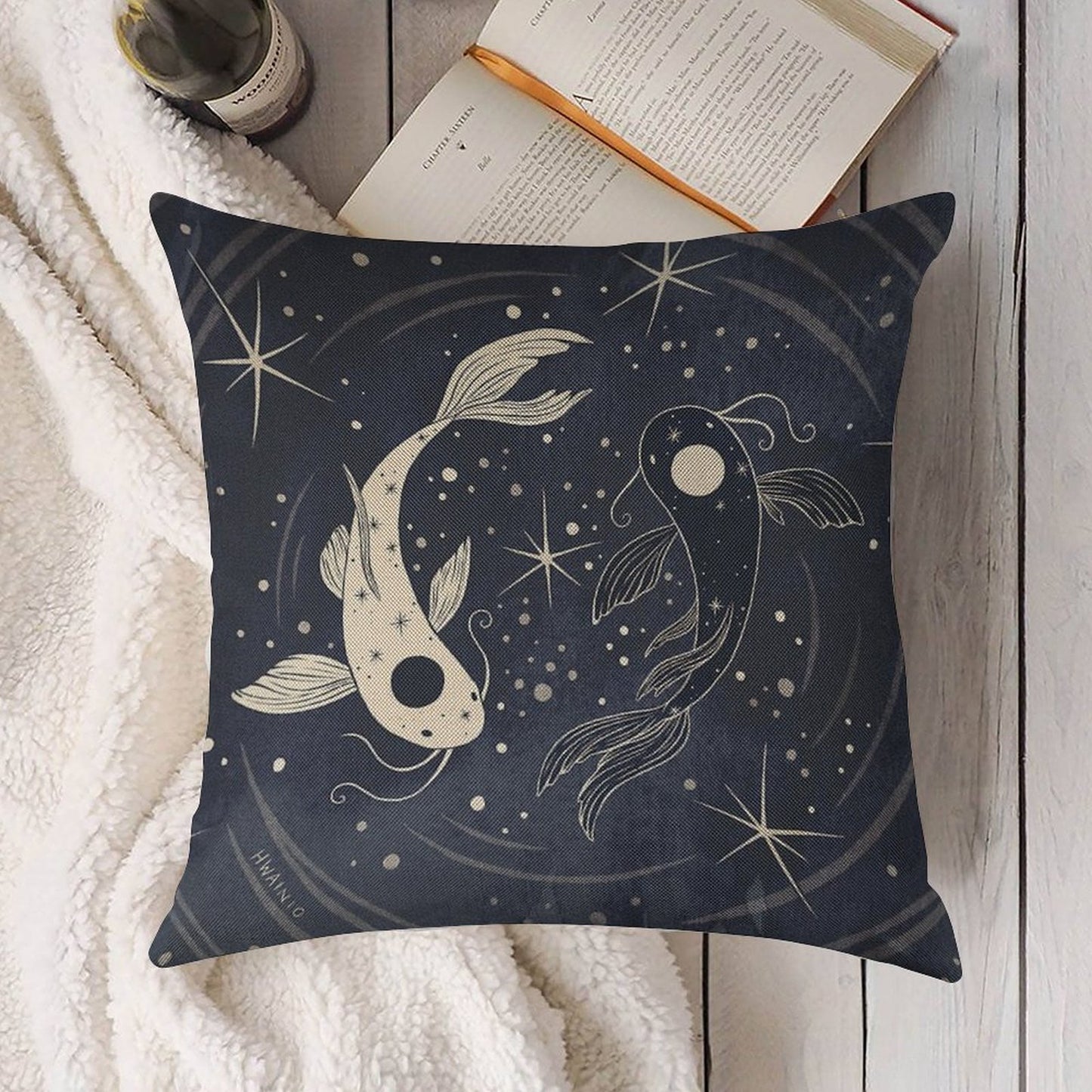 Tui And La Linen Throw Pillow Cover