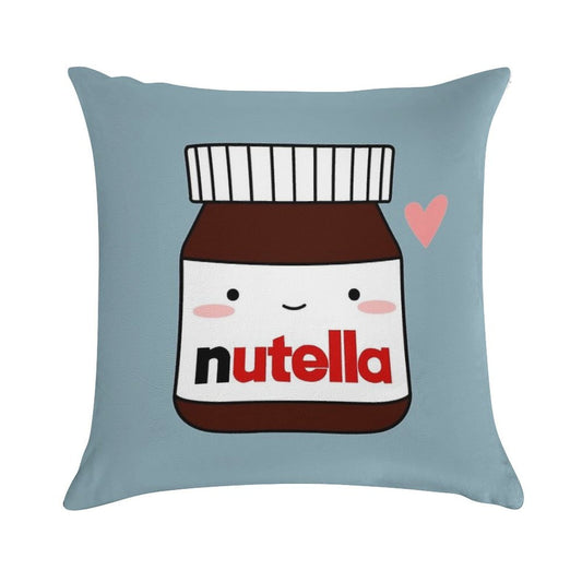 Cute Nutella Jar Soft Fade-Resistant Throw Pillow