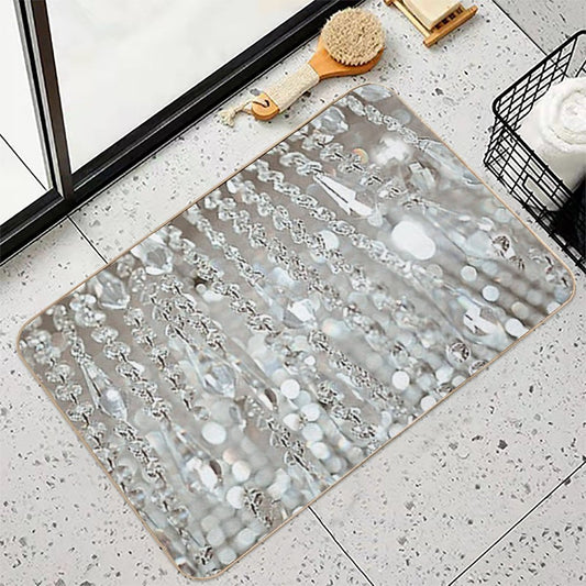 Photographic Image of Chandelier of Crystals And Light Bath Mat