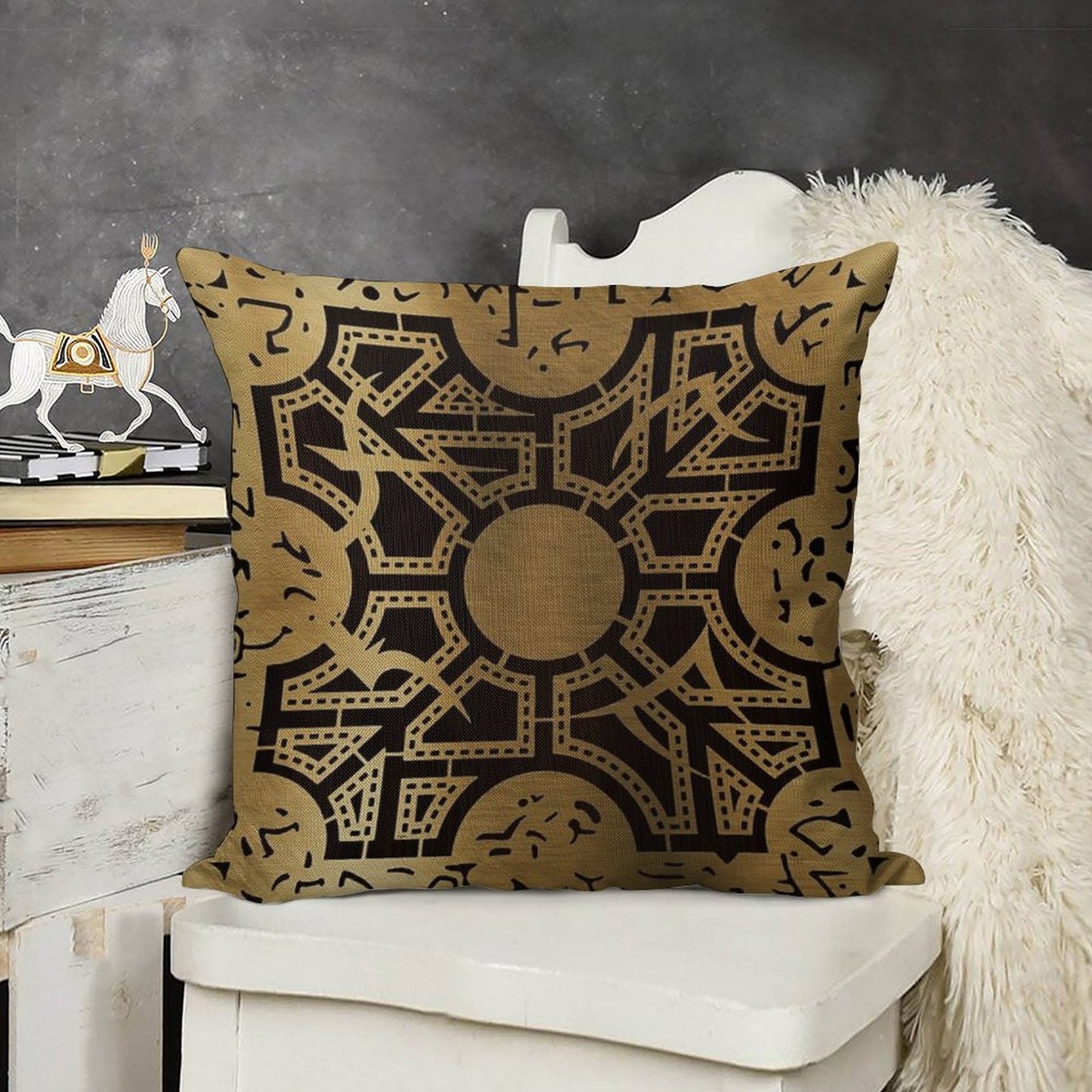 Lament Configuration Side D Linen Throw Pillow Cover