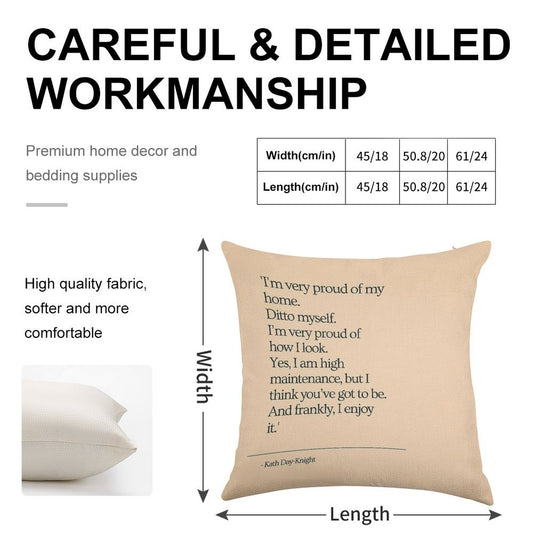 High Maintenance - Kath And Kim Linen Throw Pillow Cover