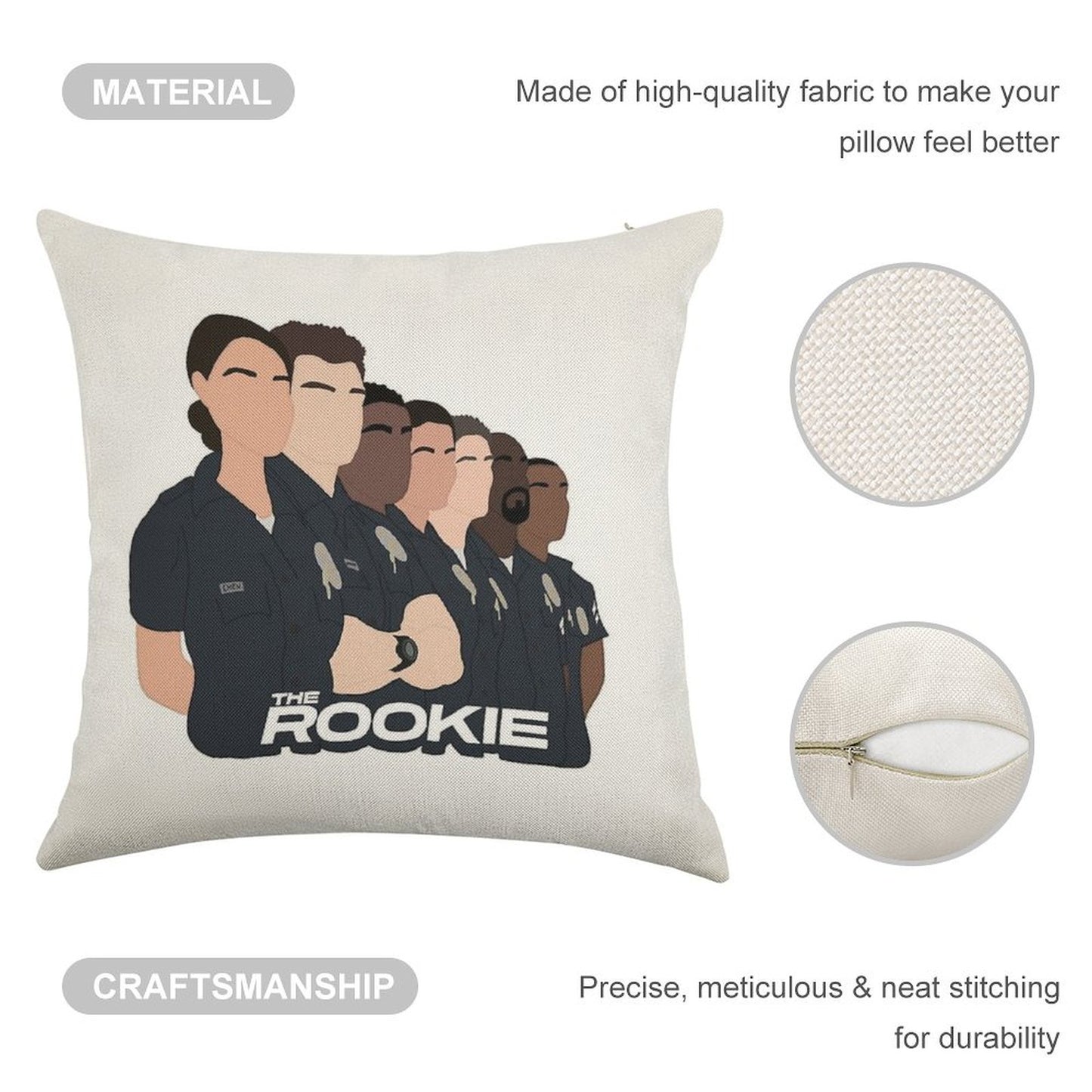 The Rookie Linen Throw Pillow Cover