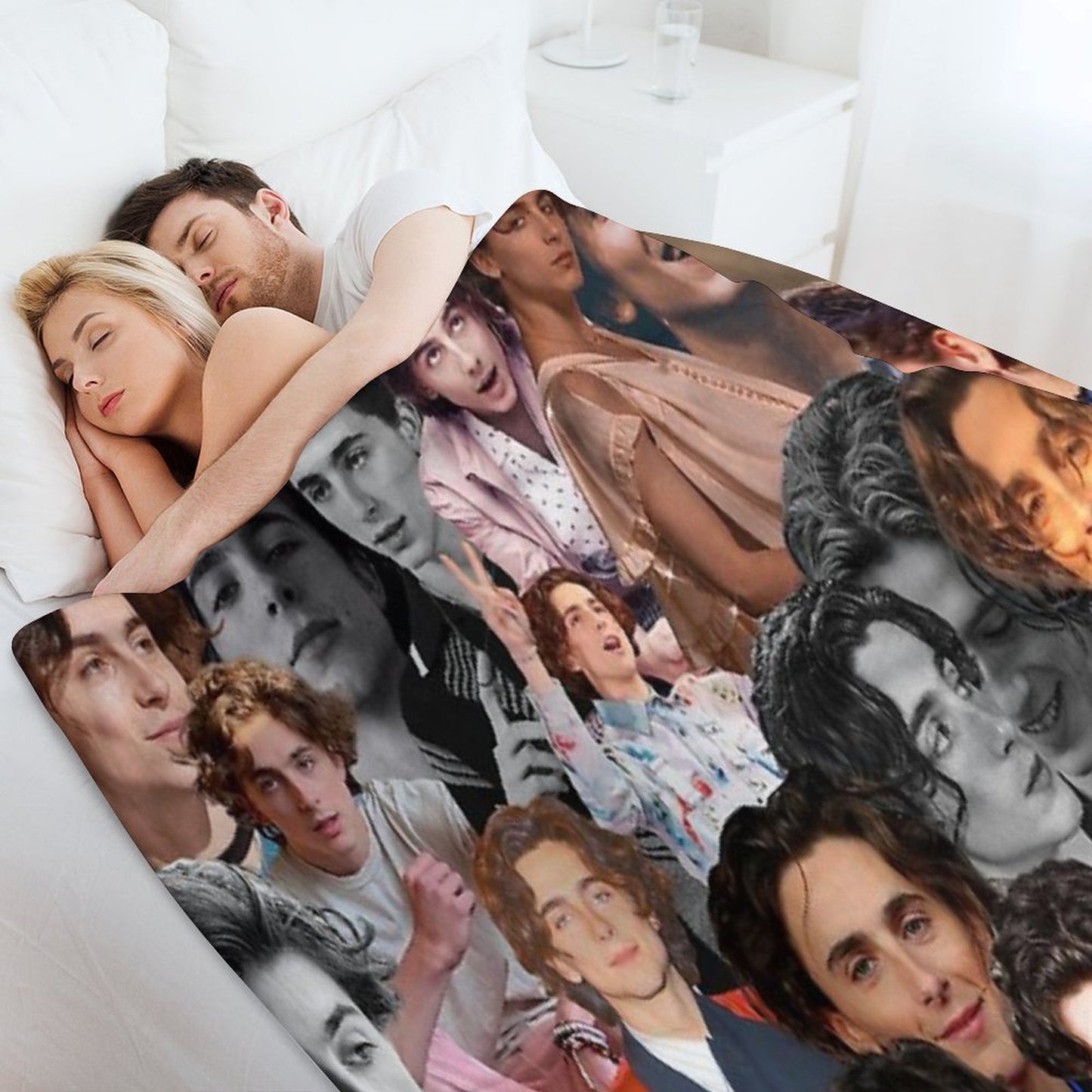 Timothee Chalamet Collage Throw Blanket