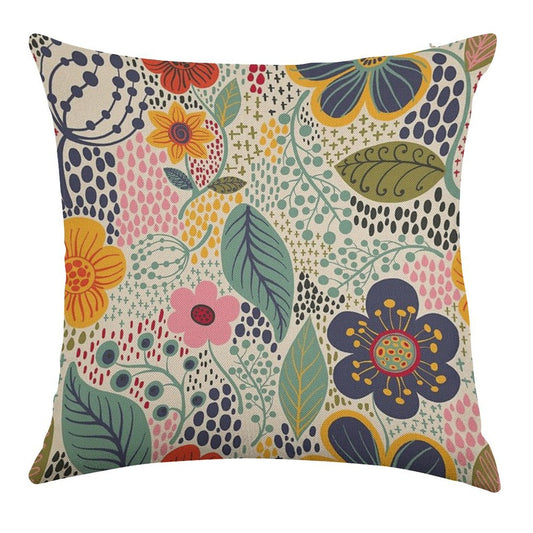 Secret Garden Linen Throw Pillow Cover