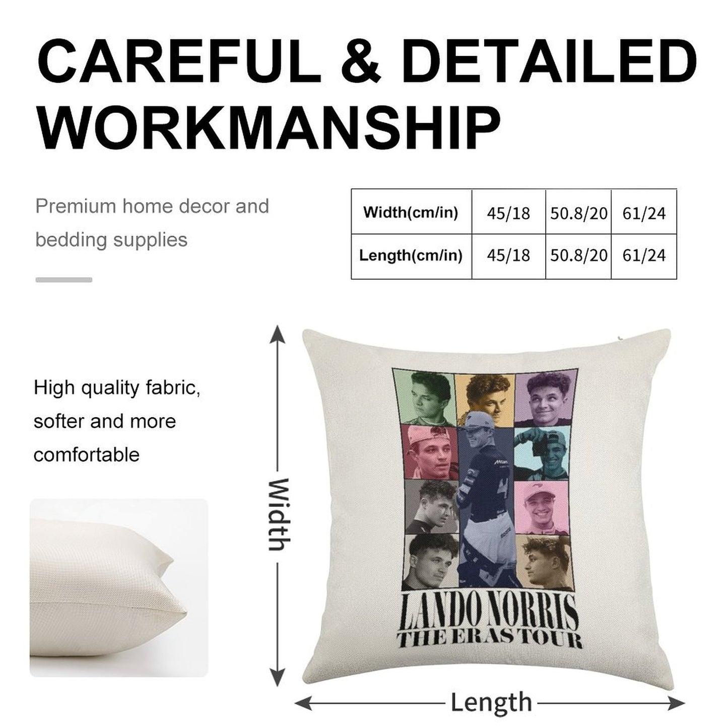 Lando Norris The Eras Tour Linen Throw Pillow Cover