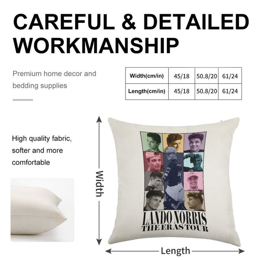 Lando Norris The Eras Tour Linen Throw Pillow Cover