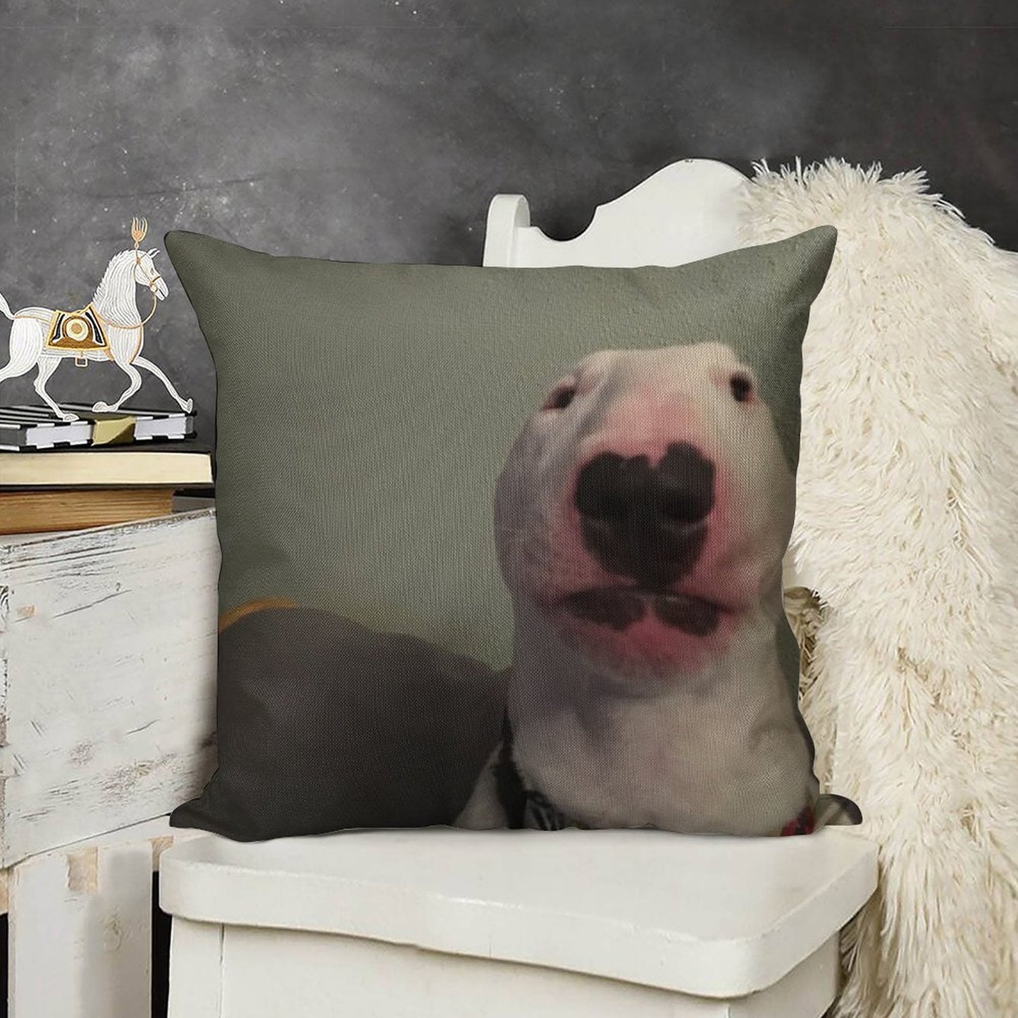 @PupperNelson Walter Original Linen Throw Pillow Cover