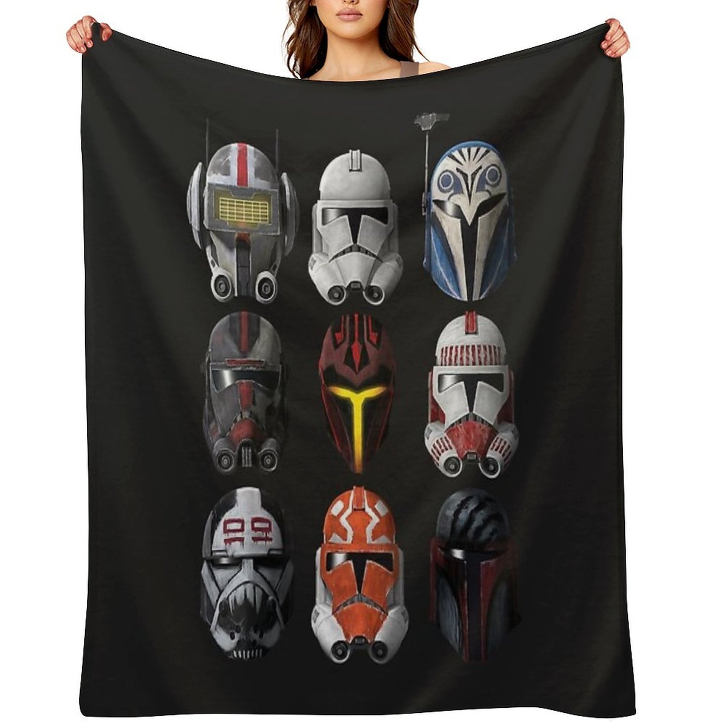 The Clone Wars Clone Helmets Throw Blanket