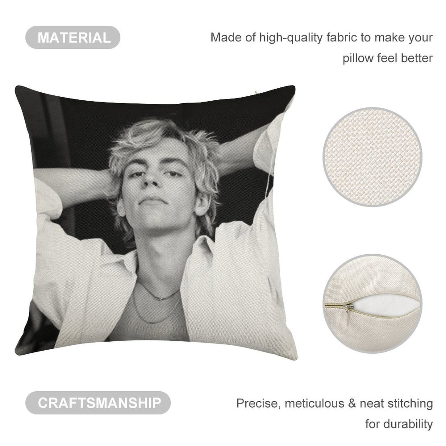 Ross Lynch Linen Throw Pillow Cover