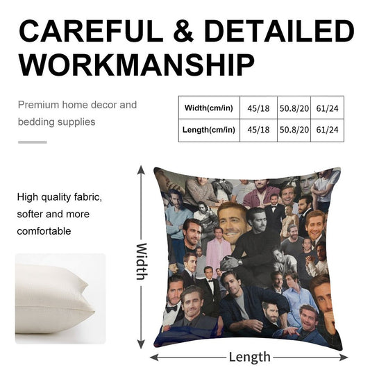 Jake Gyllenhaal Linen Throw Pillow Cover