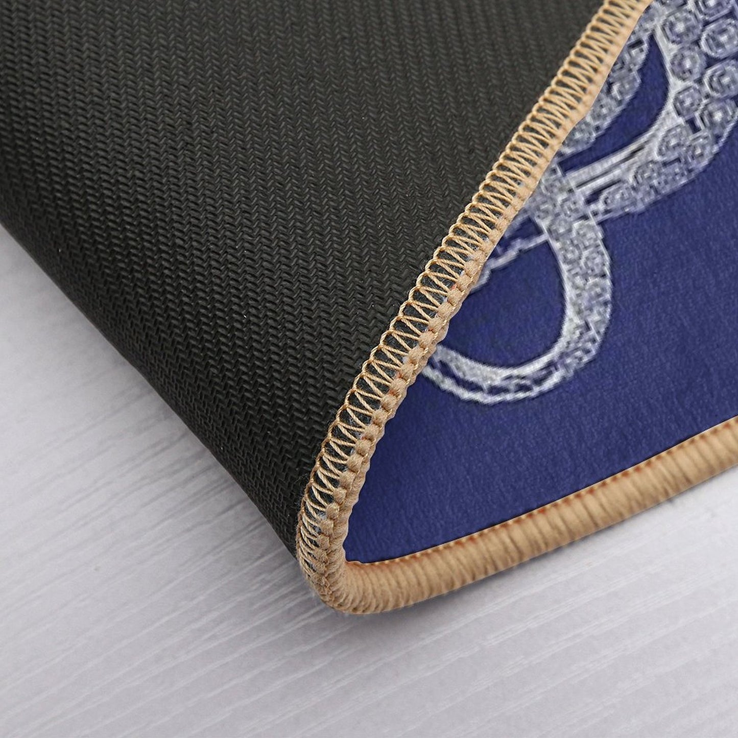 Octopus Vintage Octopus Tentacles Sea Creatures Nautical Ocean Sea Beach Navy Blue And White Bath Mat