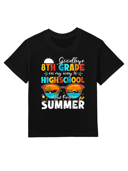 Goodbye 8th Grade Graduation To Highschool Hello Summer Kids T-Shirt