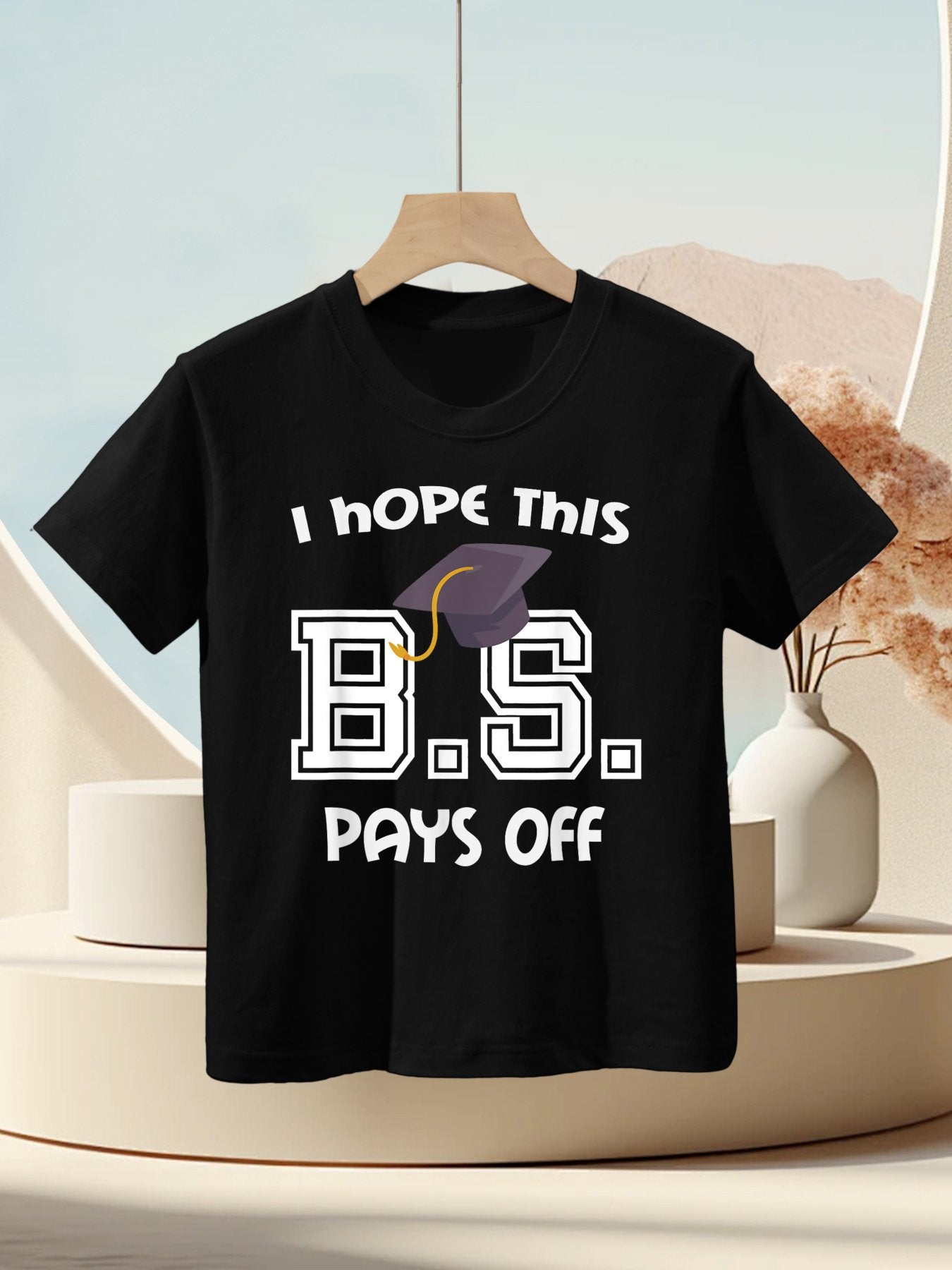 Bachelors Degree College Graduation Funny BS Pays Off Kids T-Shirt
