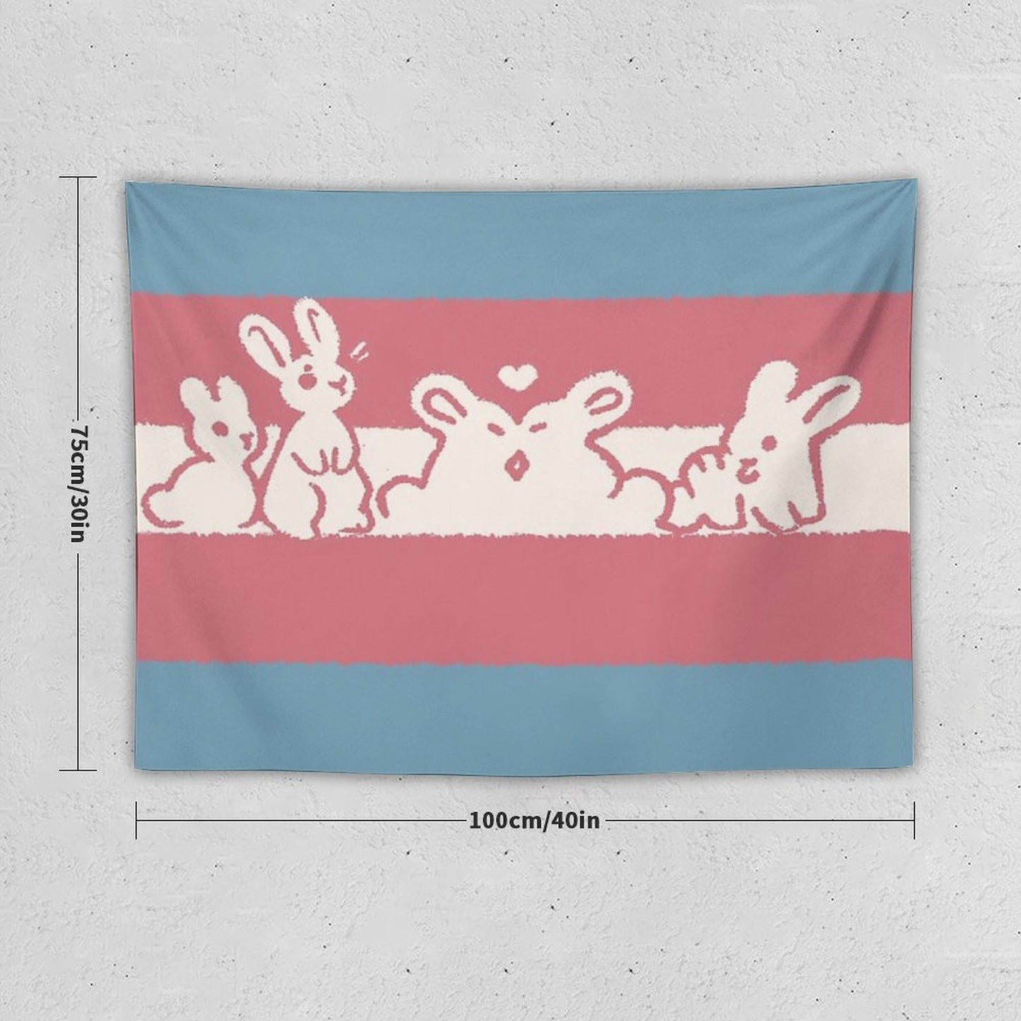 Trans Flag Bunnies Tapestry