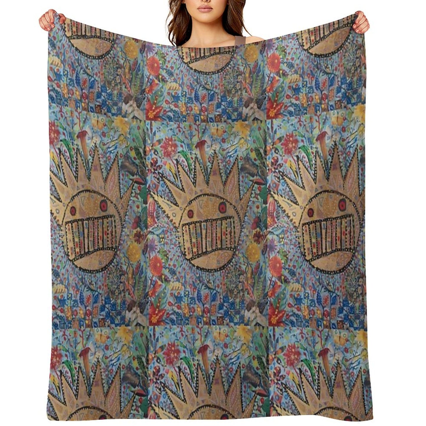 Ween Boognish And Flowers Throw Blanket