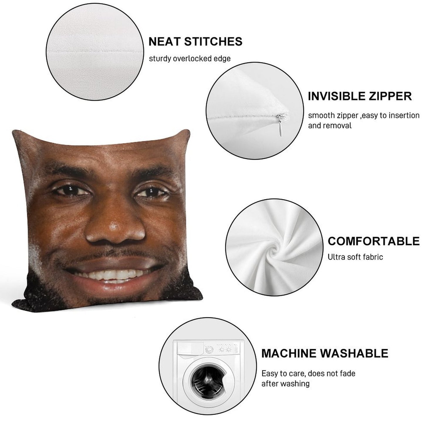 King James Lebron Soft Easy Maintenance Throw Pillow