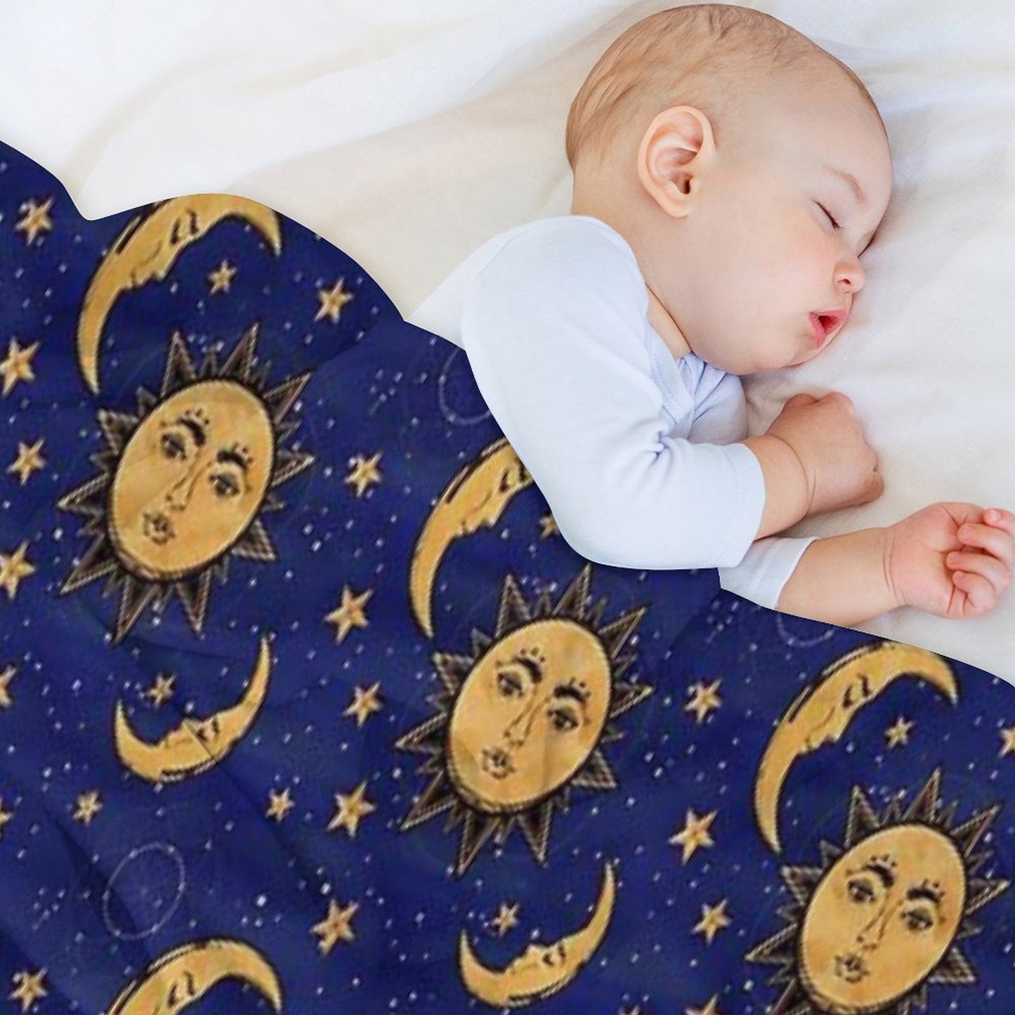Vintage Moon And Sun Stars Celestial Throw Blanket
