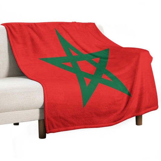 Green Star, Moors Flag-Proud to Be Moorish Throw Blanket