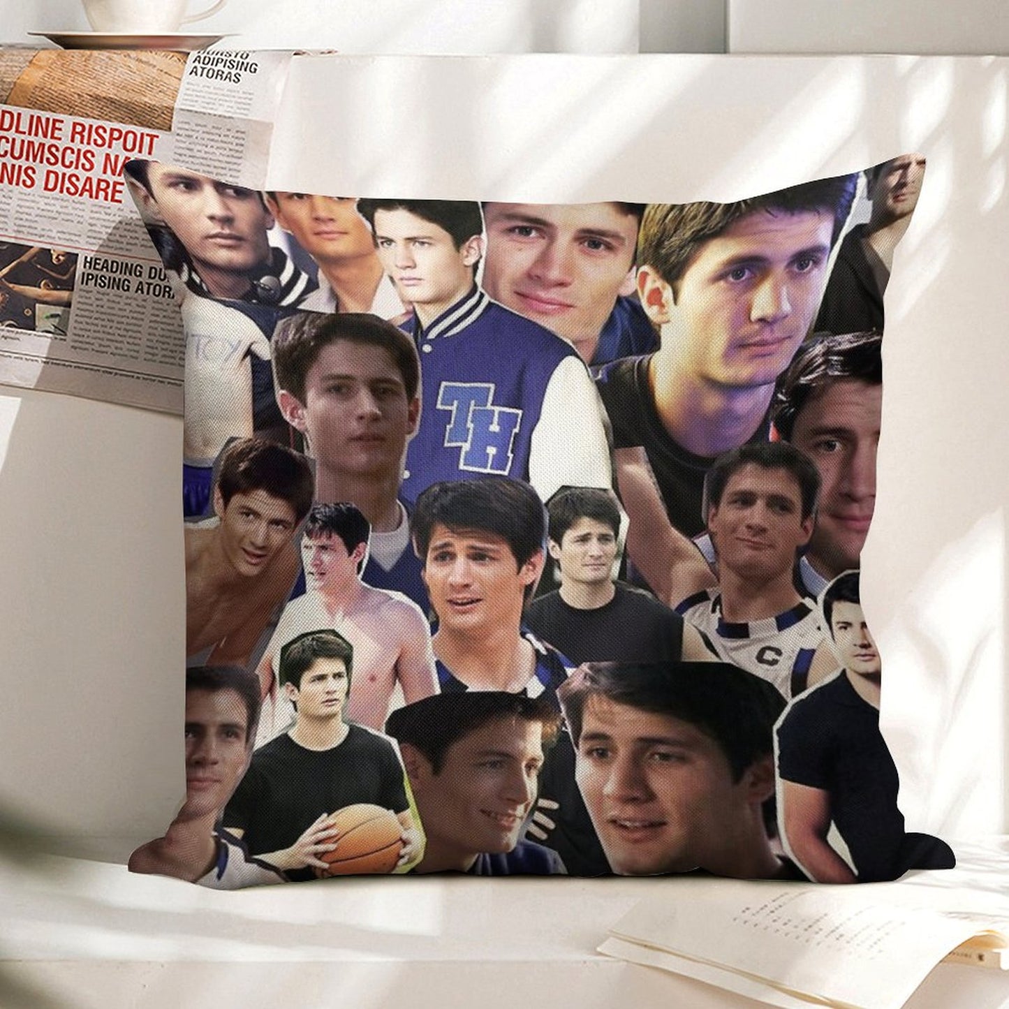 Nathan Scott Collage 2 Linen Throw Pillow Cover