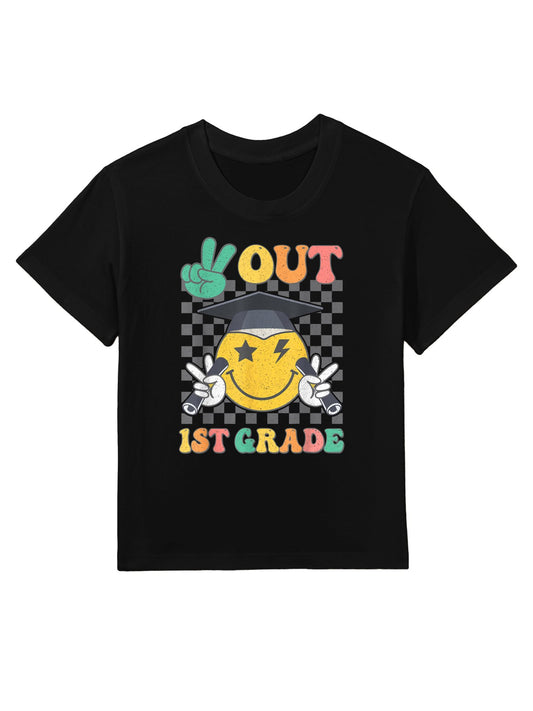 Peace Out 1st Grade Graduation Last Day School First Grade Kids T-Shirt