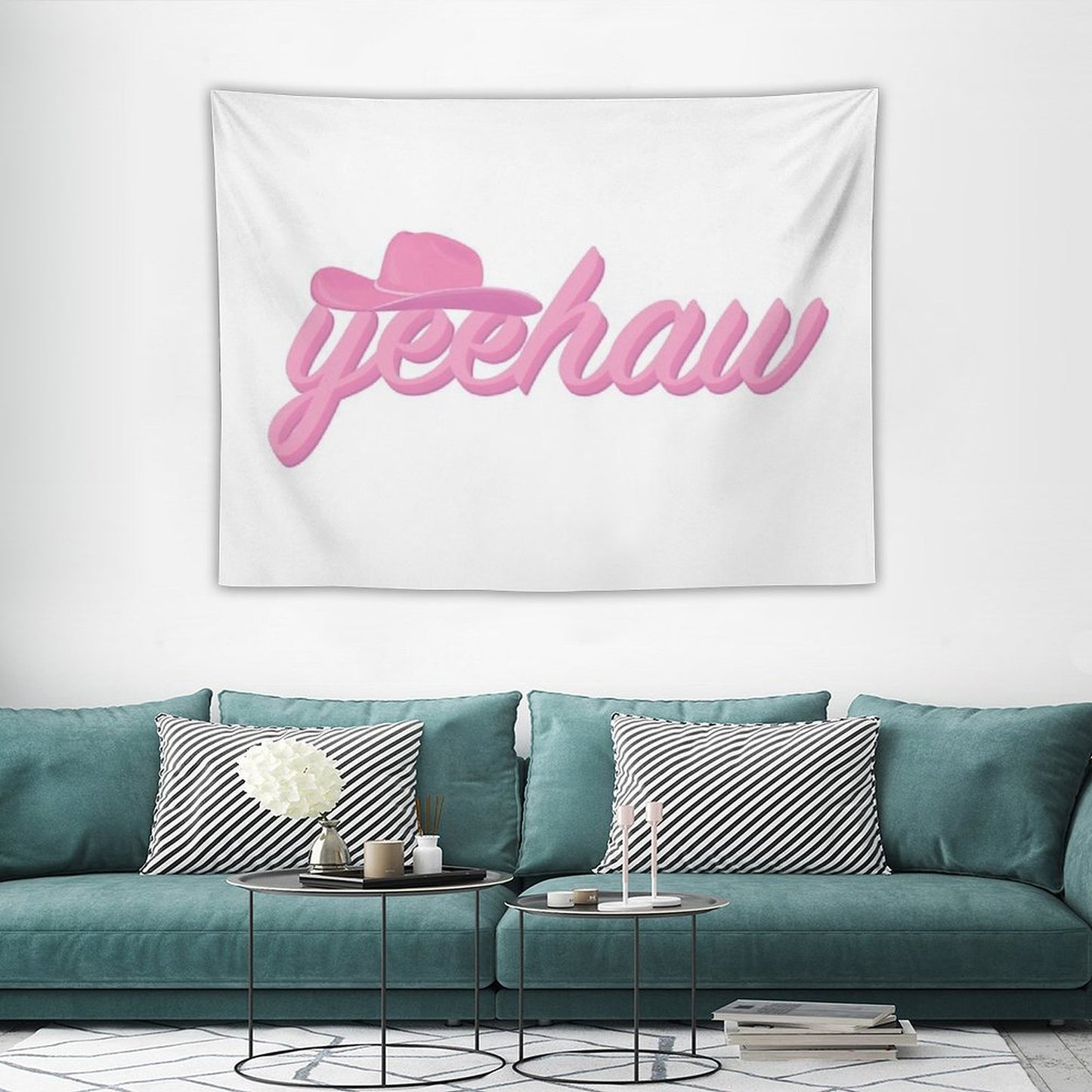 Yeehaw Cowgirl Hat Tapestry