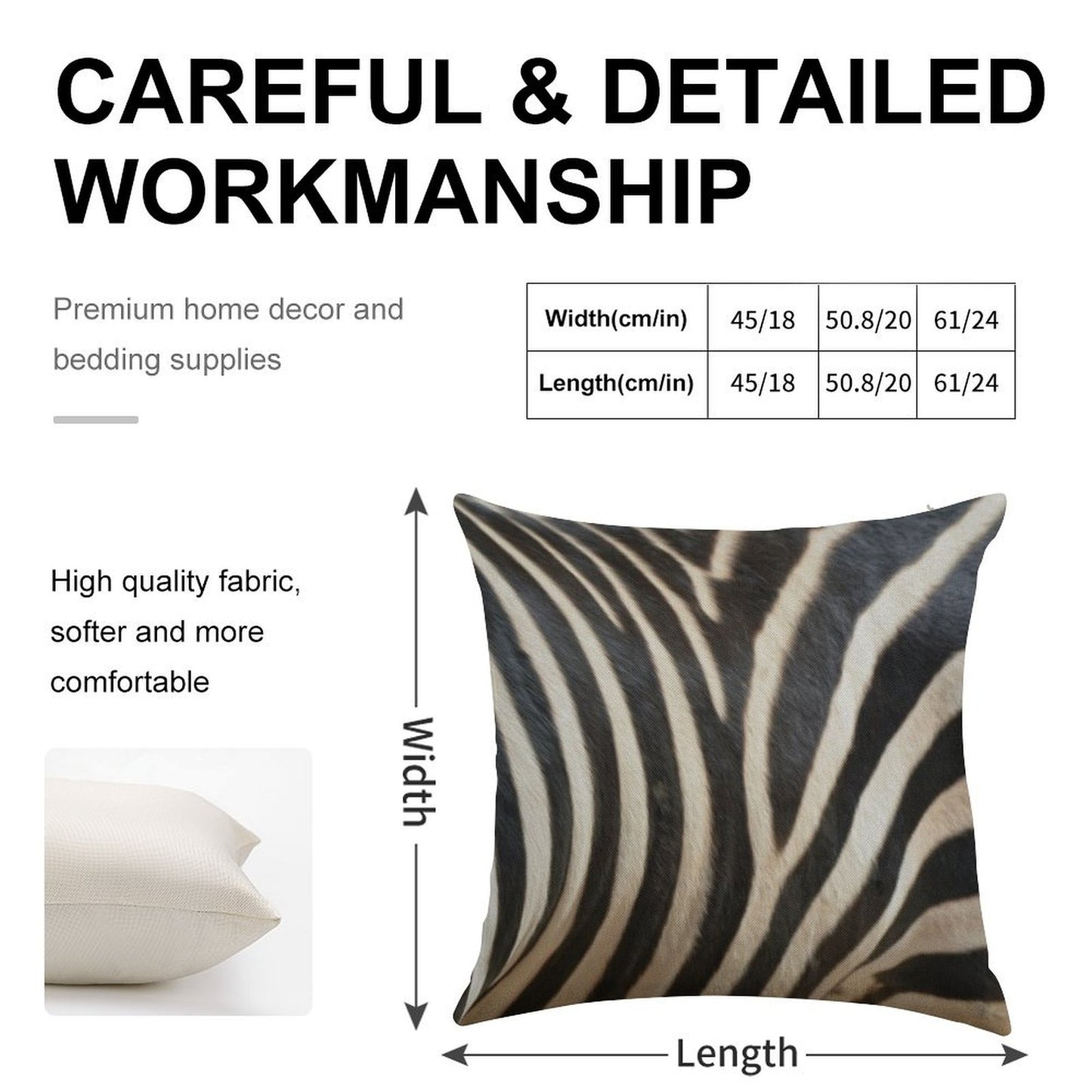 Zebra Linen Throw Pillow Cover