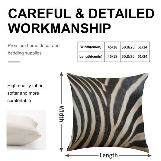 Zebra Linen Throw Pillow Cover