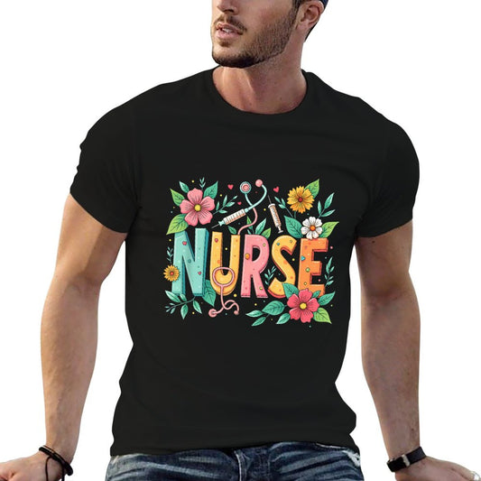Cute Retro Groovy Nurse Flower Nursing 0CT9JL T-Shirt
