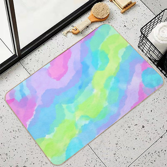 Lovely Colorful Watercolor Clouds Bath Mat