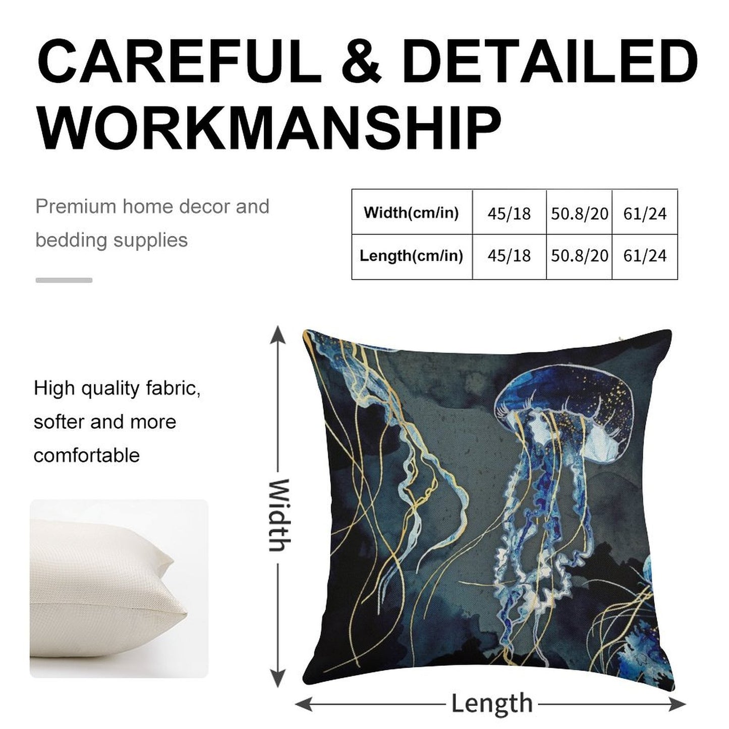 Metallic Ocean III Linen Throw Pillow Cover