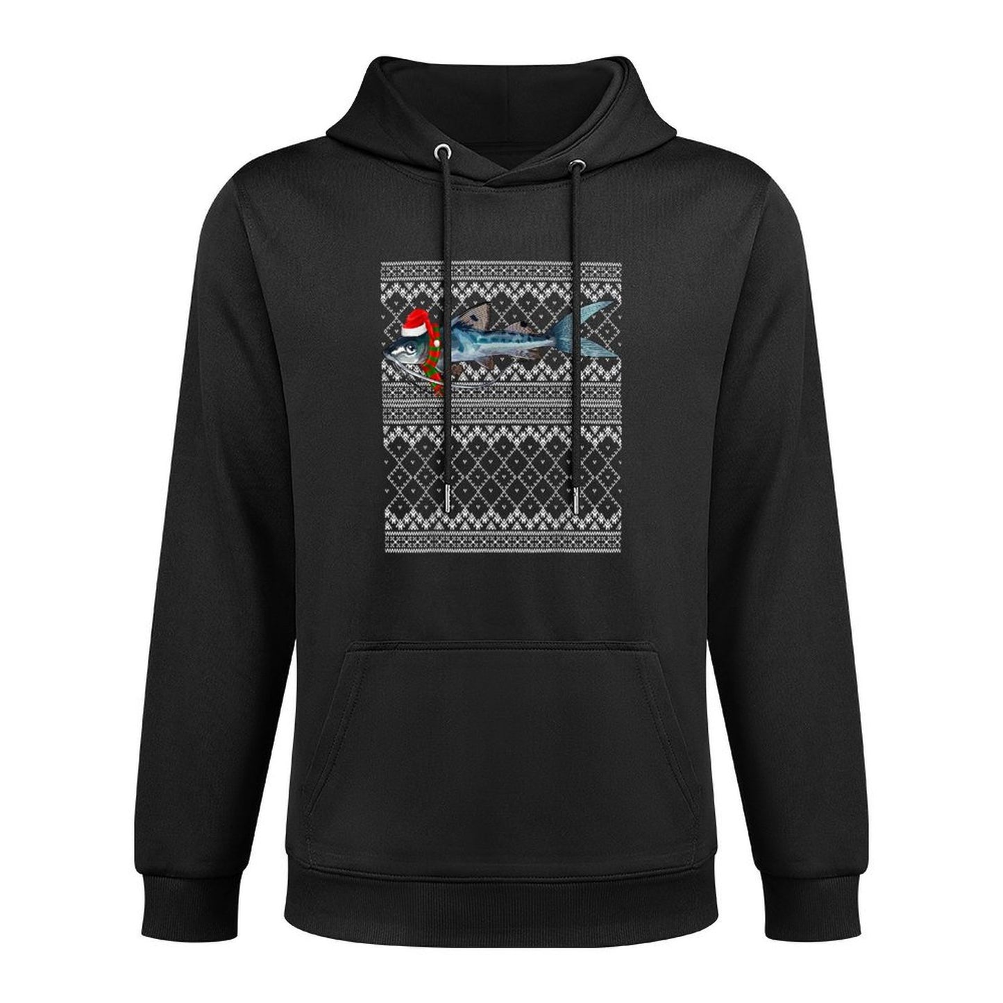 Xmas Fish Santa Hat Catfish Ugly Christmas Machine Washable Hoodie