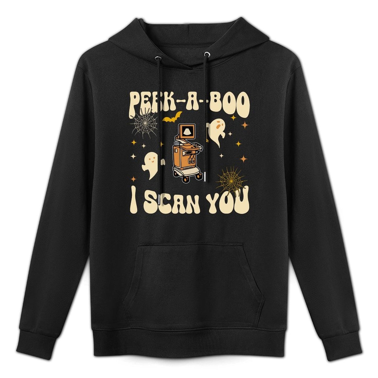 Peek-A-Boo I Scan You, Ultrasound Halloween Adjustable Hood Hoodie