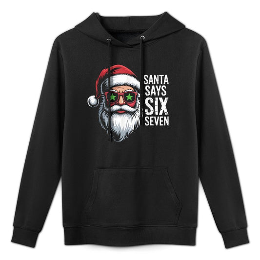 67 Meme Funny Six Seven Christmas 6-7 Meme Santa 6 7 Breathable Fabric Hoodie