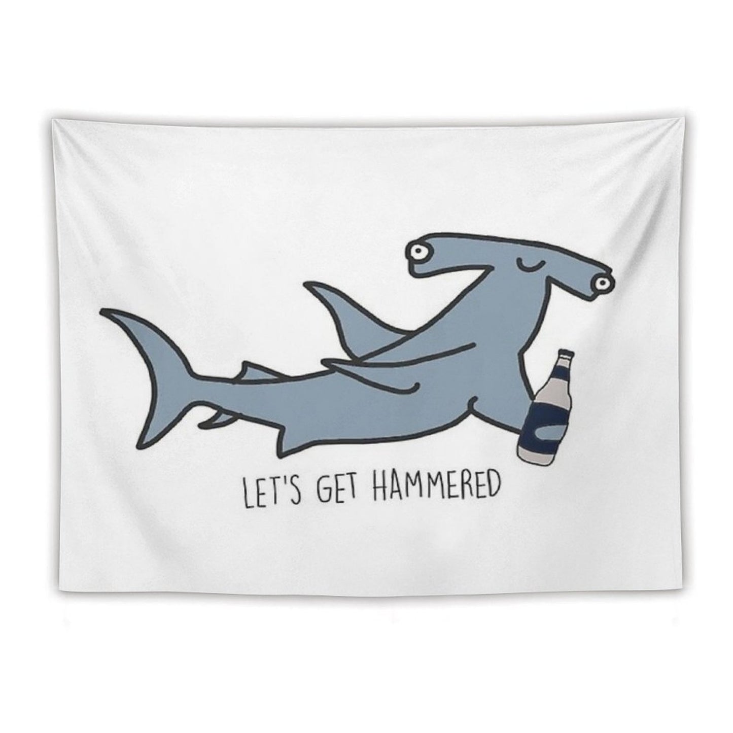 Lets Get Hammered Hammerhead Shark Tapestry