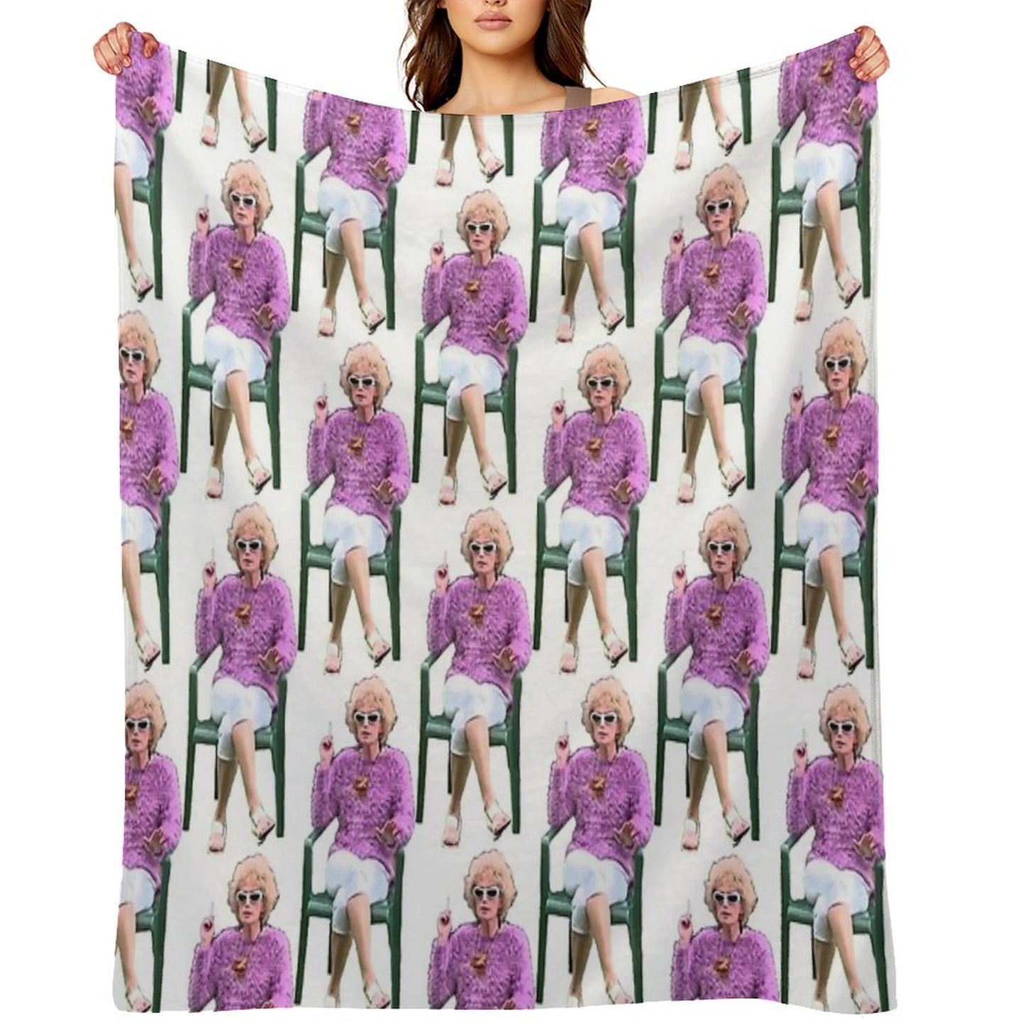 Kath And Kim Kath Having A Smoke Throw Blanket