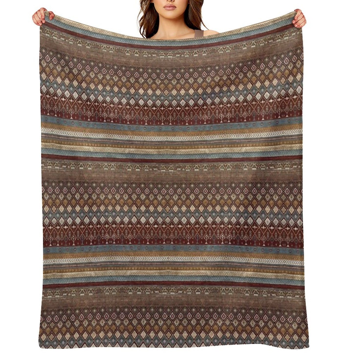 Geometrical Carpet Design Patterns Throw Blanket