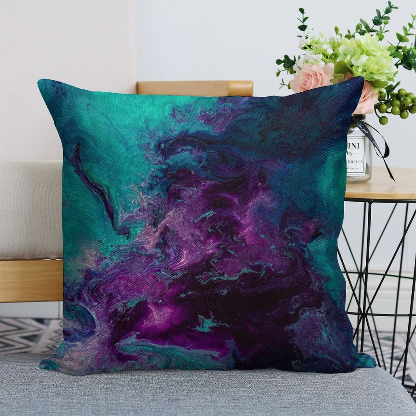 Nebulous Linen Throw Pillow Cover