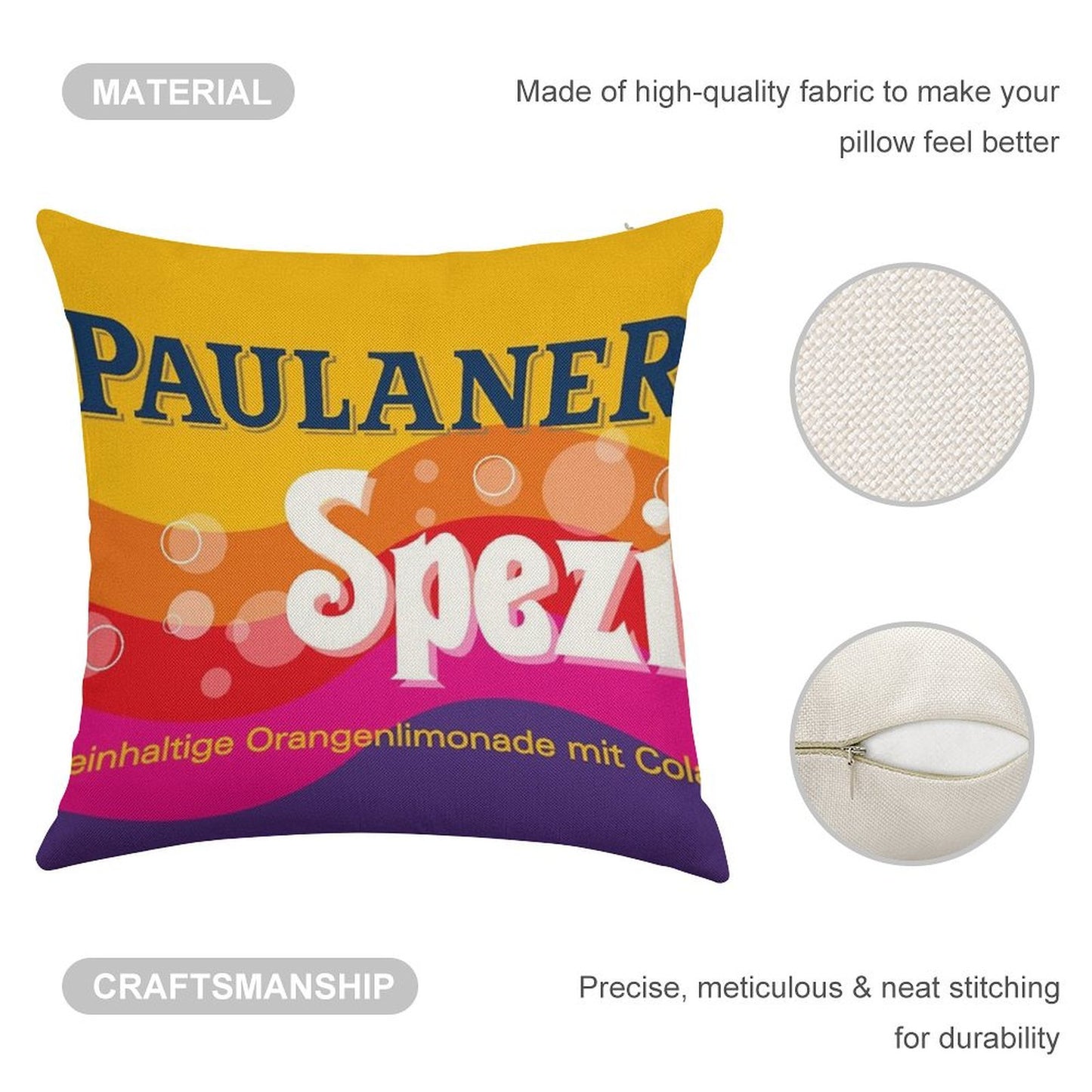 PaulanerSpezi Munich Linen Throw Pillow Cover