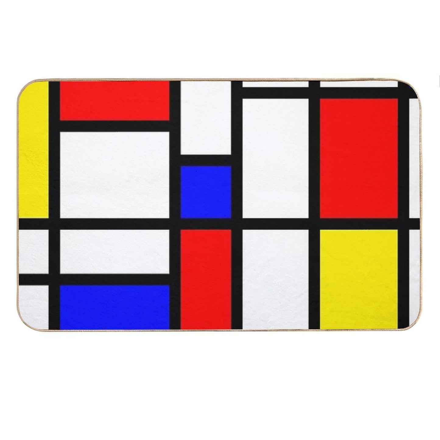 Mondrian Minimalist Modern Abstract Art Bath Mat