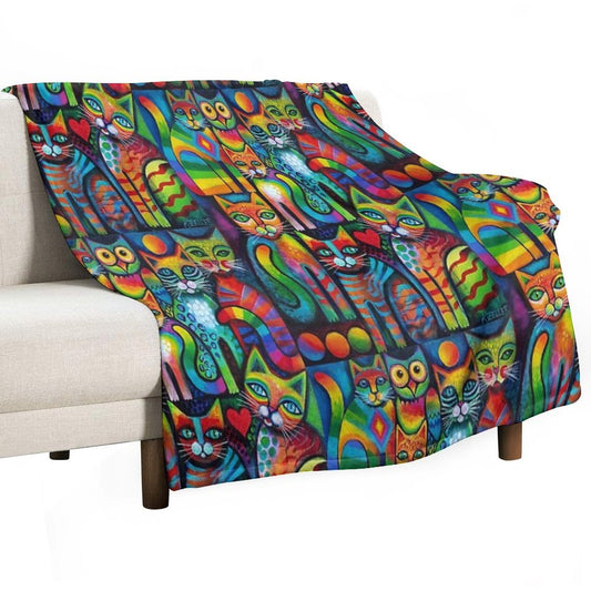 Owl And Pussicats Throw Blanket
