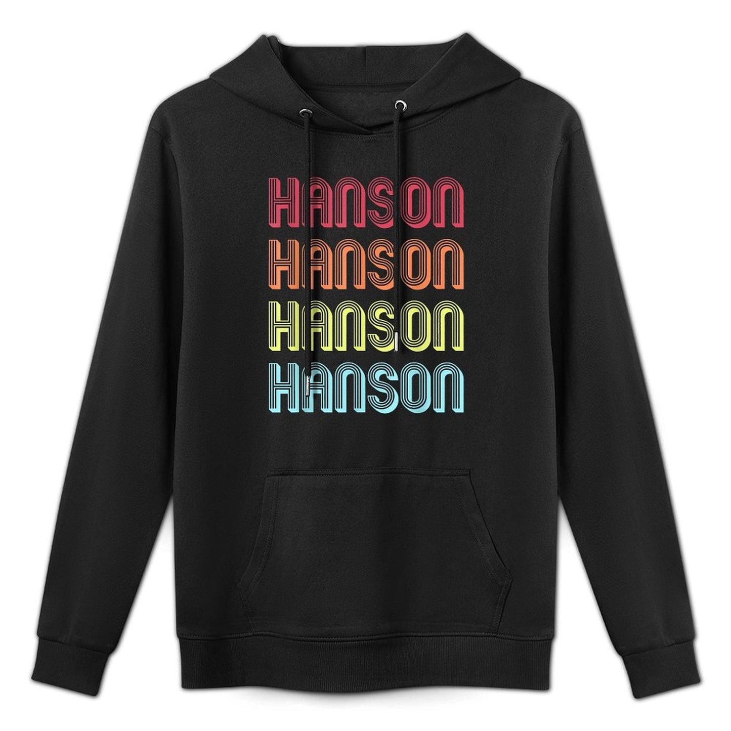 Customized Last Name Custom Family Christmas Team Hanson Gift Surname Funny Retro Vintage 80s Birthday Reunion Layering Staple Hoodie