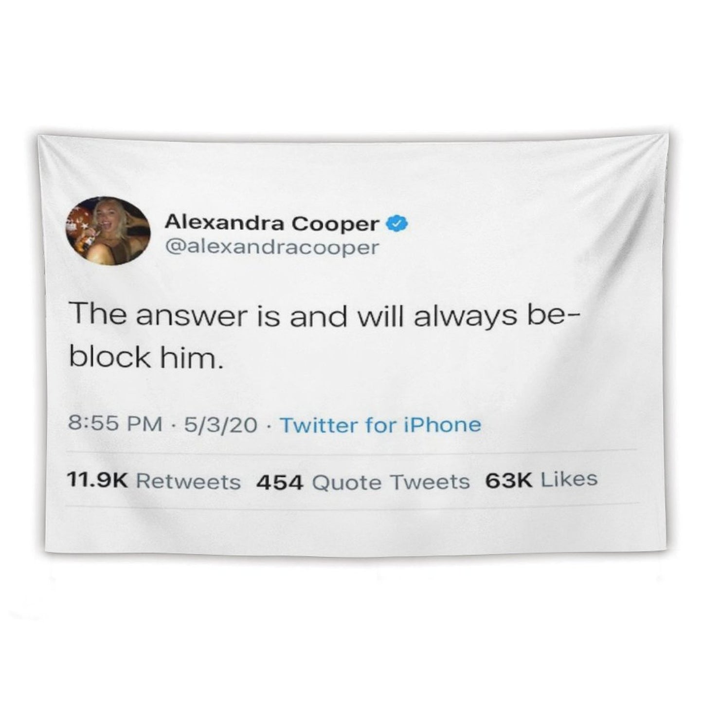The Answer Will Always Be Block Him Alex Cooper Tweet Call Her Daddy Tapestry