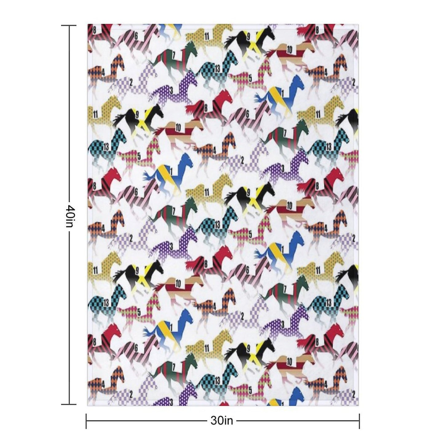 Off to The Horse Races Jockey Silks Pattern Throw Blanket