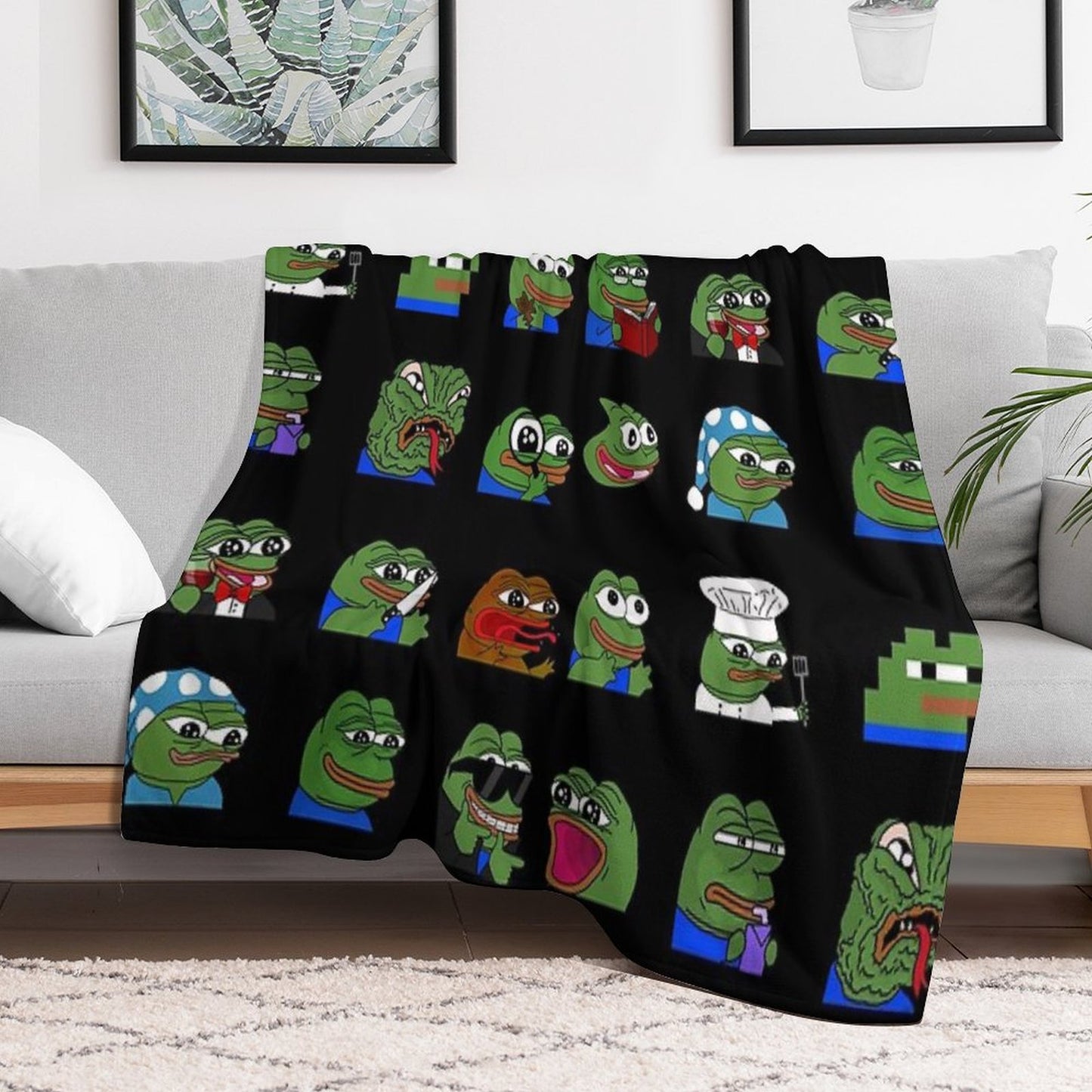 Pepe Peepo Variety Set (16 Pepes Edition) Throw Blanket